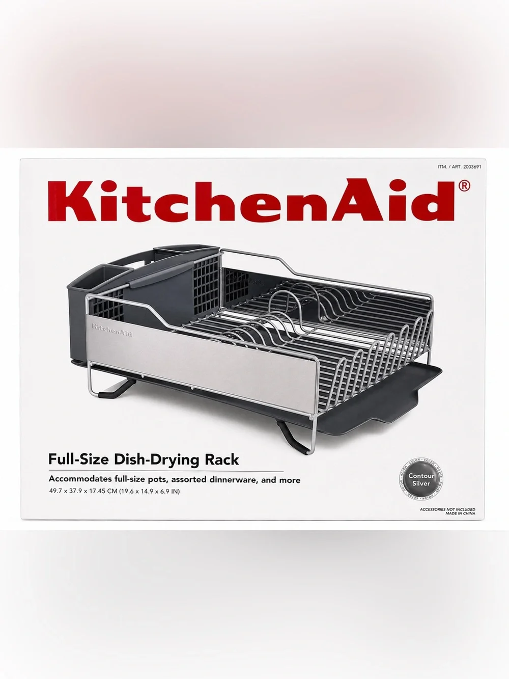 KitchenAid Full Size Stainless Steel Dish Drying Rack Contour Silver